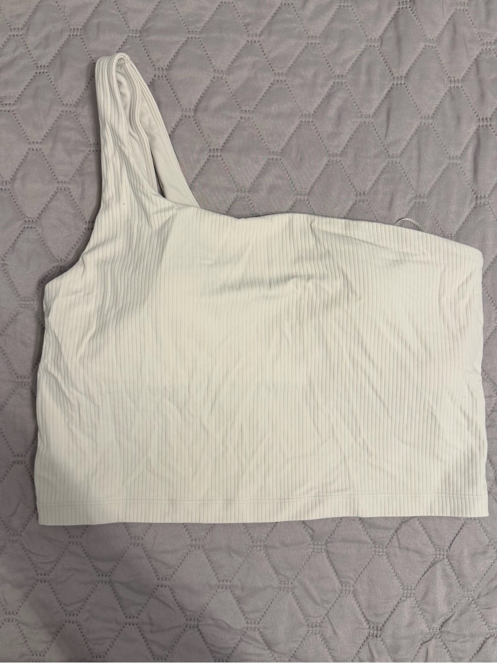 Lululemon Ribbed Nulu Asymmetrical Yoga Tank Top Off White - Size 10